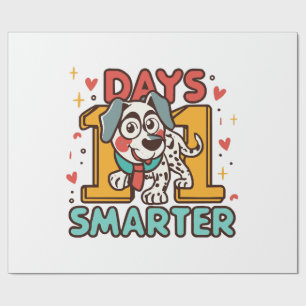 101 Days Smarter Dalmatian Dog Wrapping Paper