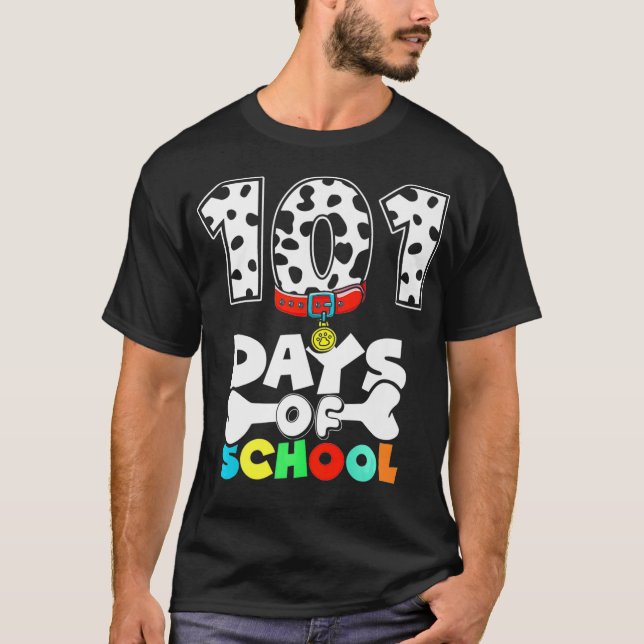 101 Days Smarter  Dalmation Dog Teachers Kids Prem T-Shirt (Front)