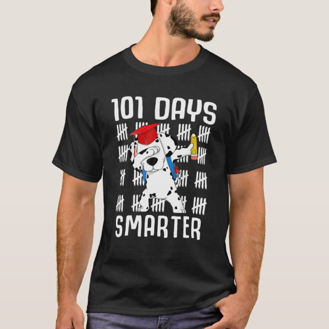 101 Days Smarter Dalmation Dog Teachers Kids T-Shirt (Front)