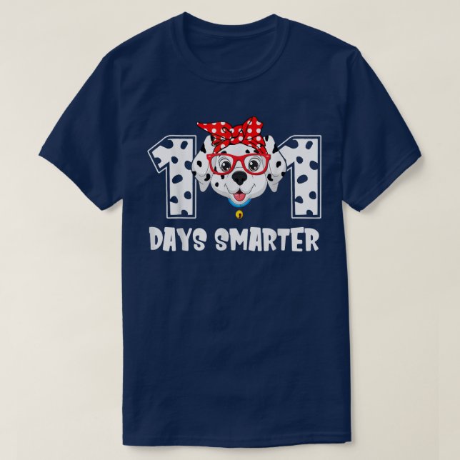 101 Days Smarter Shirt Dalmation Dog Teachers Kids (Design Front)