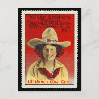 101 Ranch Cowgirl Poster Stamp #4, Panama-Pacific Postcard