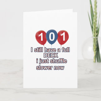 101 year funny birthday designs card