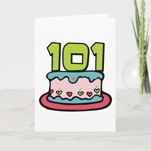 101 Year Old Birthday Cake Card (Front)