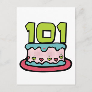 101 Year Old Birthday Cake Postcard