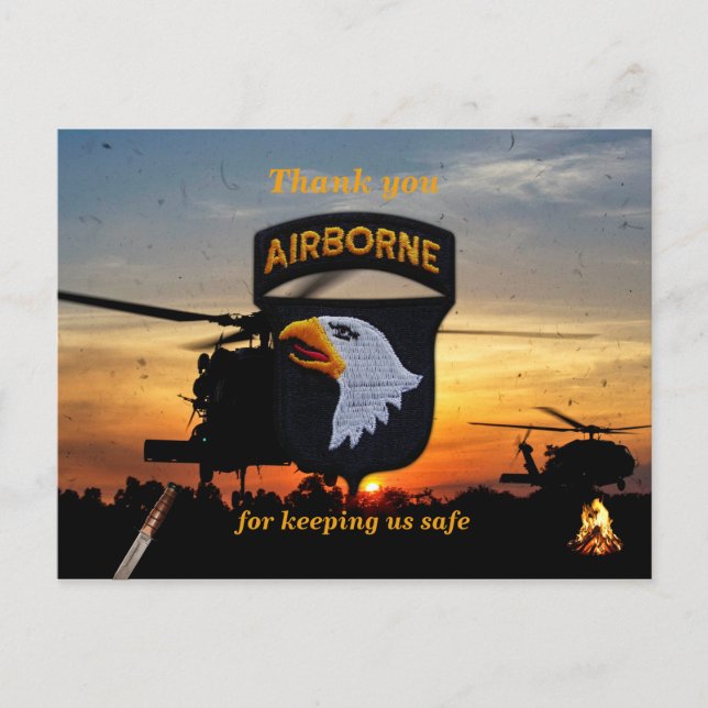 101st ABN DIV airborne screaming eagles vets patch Postcard (Front)