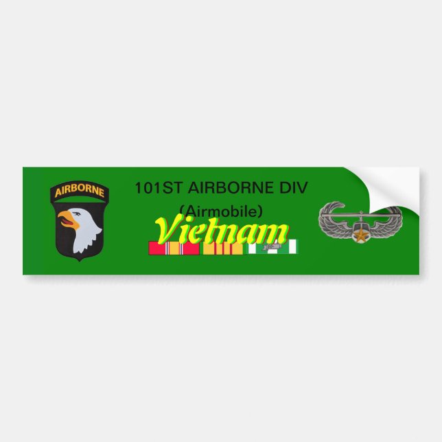 101st Abn Div Airmobile Vietnam Bumper Sticker (Front)