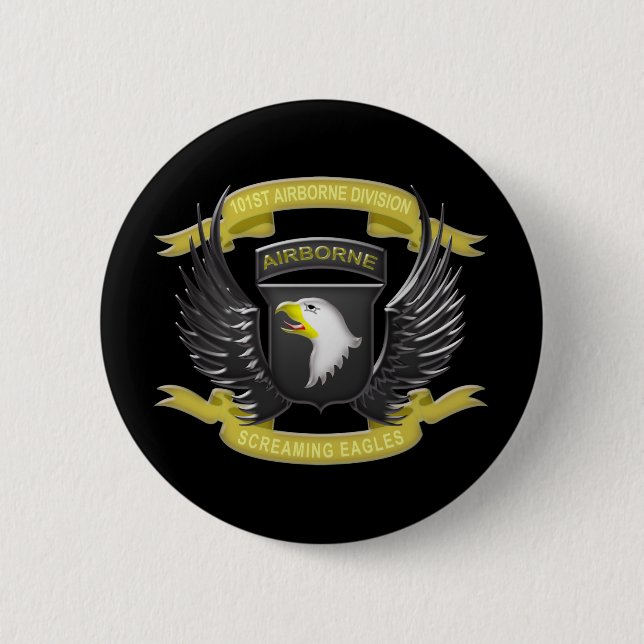 101st Airborne 3D 6 Cm Round Badge (Front)
