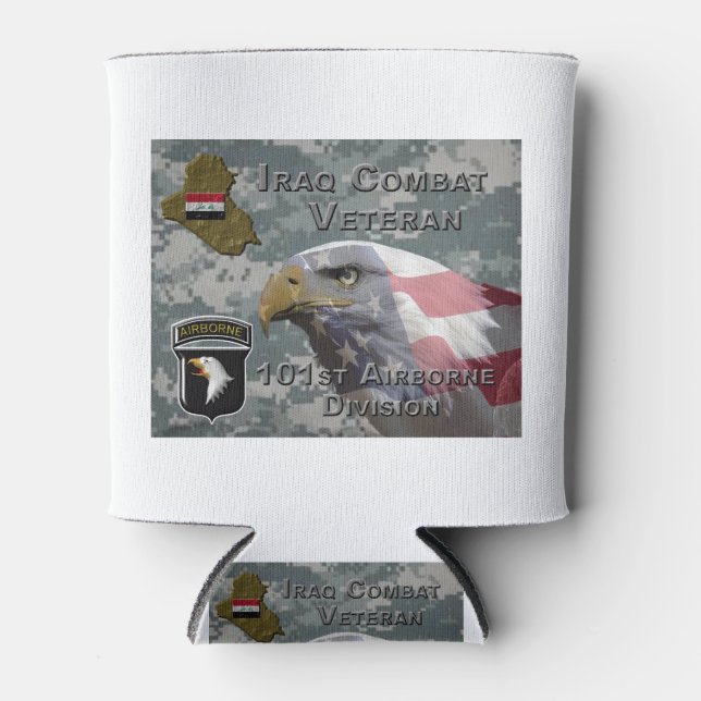 101st Airborne Div Iraq Combat Veteran Can Cooler (Front)