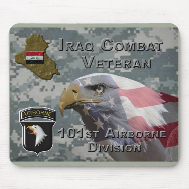 101st Airborne Div Iraq Combat Veteran Mouse Mat (Front)