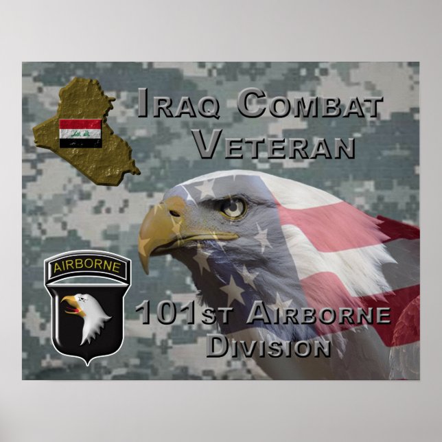 101st Airborne Div Iraq Combat Veteran Poster (Front)