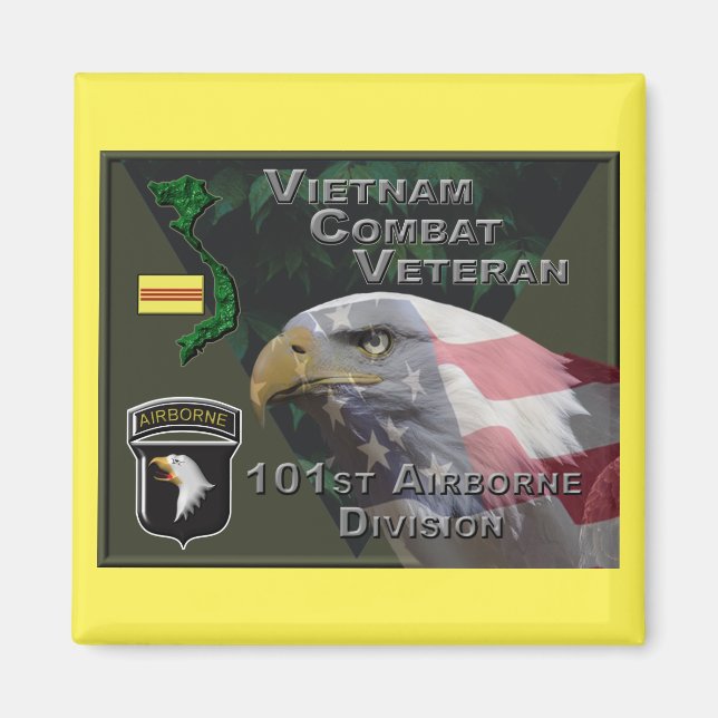 101st Airborne Div Vietnam Combat Veteran Magnet (Front)