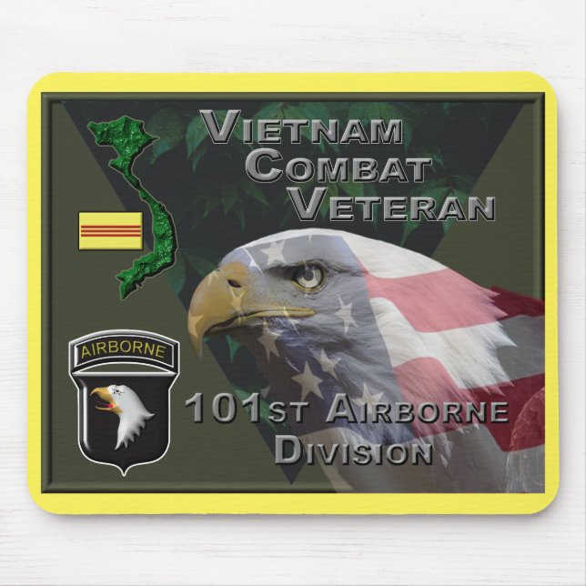 101st Airborne Div Vietnam Combat Veteran Mouse Mat (Front)
