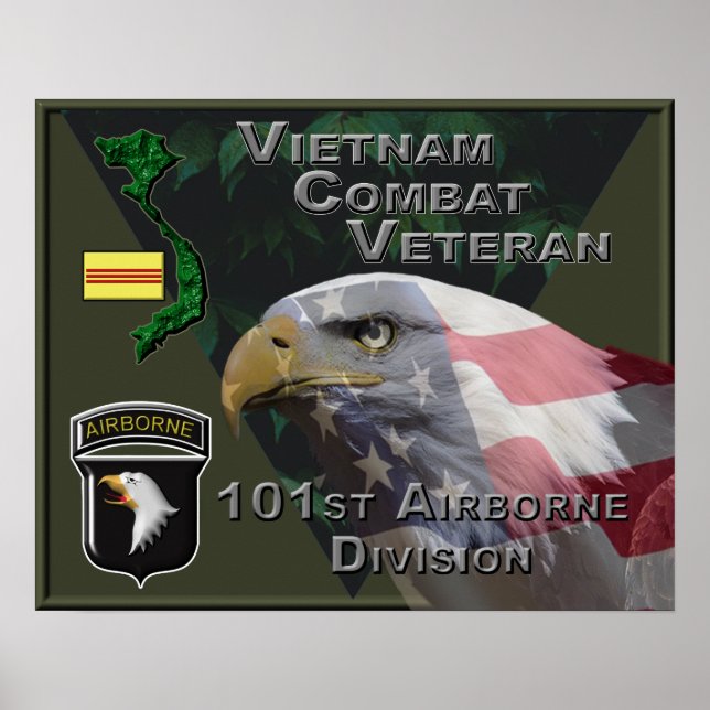 101st Airborne Div Vietnam Combat Veteran Poster (Front)