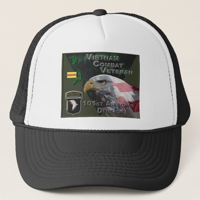 101st Airborne Div Vietnam Combat Veteran Trucker Hat (Front)