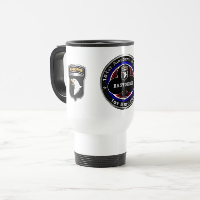 101st Airborne Division 1st Brigade ‘Bastogne’ Travel Mug (Front Left)