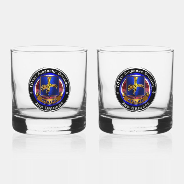 101st Airborne Division 2nd Brigade Whiskey Glass (Front)