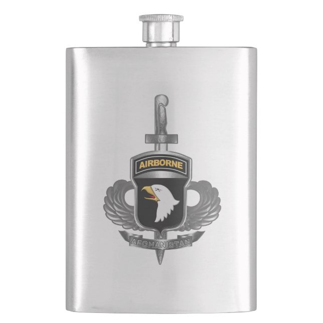 101st Airborne Division “Afghanistan Veteran” Hip Flask (Front)