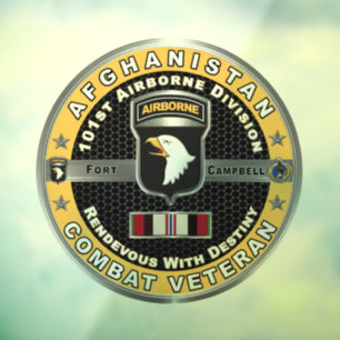 101st Airborne Division Afghanistan Veteran Window Cling