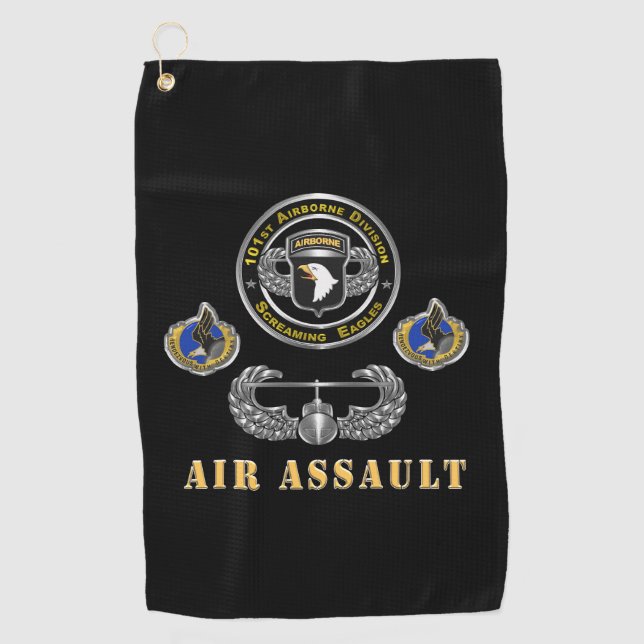 101st  Airborne Division Air Assault Golf Towel (Front)