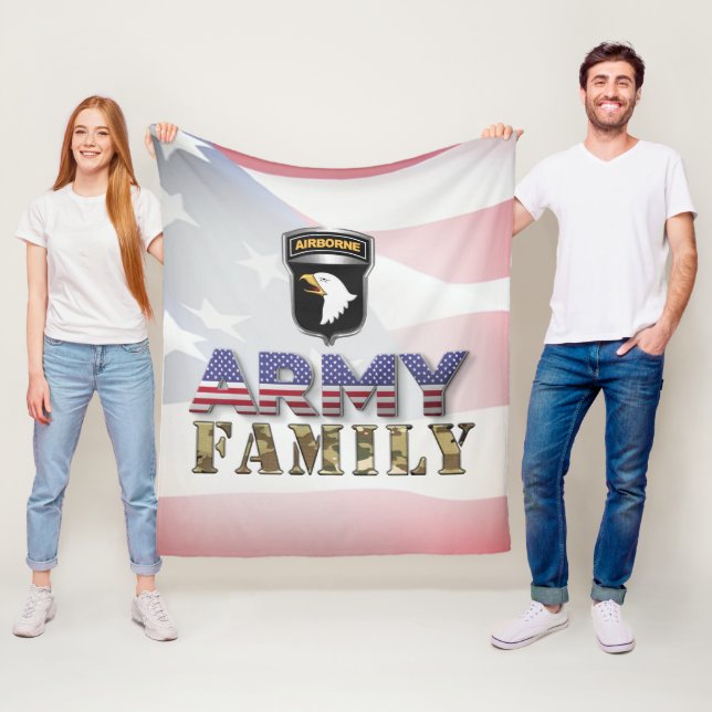 101st Airborne Division Army Family Fleece Blanket (In Situ)