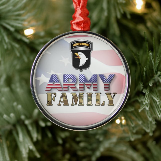 101st Airborne Division Army Family Metal Tree Decoration (Tree)