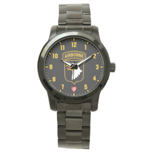 101st Airborne Division Black Stainless Steel Watch