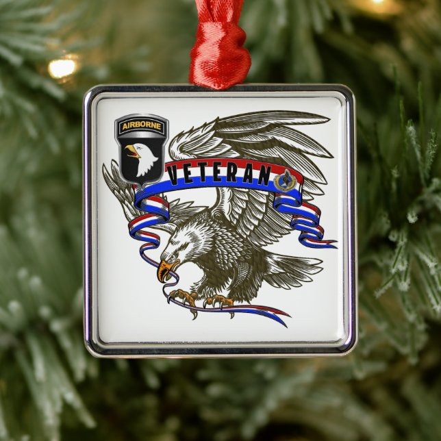 101st Airborne Division Christmas Metal Tree Decoration (Tree)