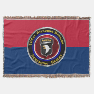 101st Airborne Division Colours Screaming Eagles Throw Blanket