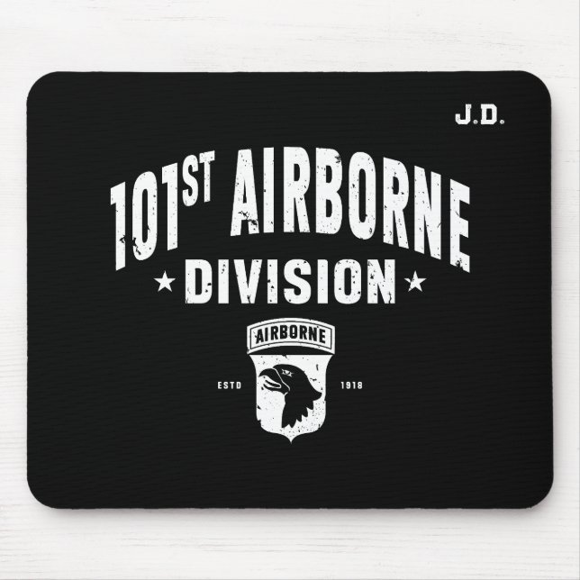 101st Airborne Division Customisable Black Mouse Mat (Front)