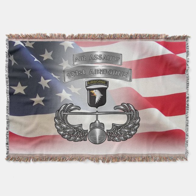101st Airborne Division Customised Air Assault Throw Blanket (Front)