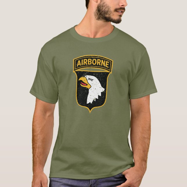 101st Airborne Division (Distressed) Patch T-Shirt (Front)