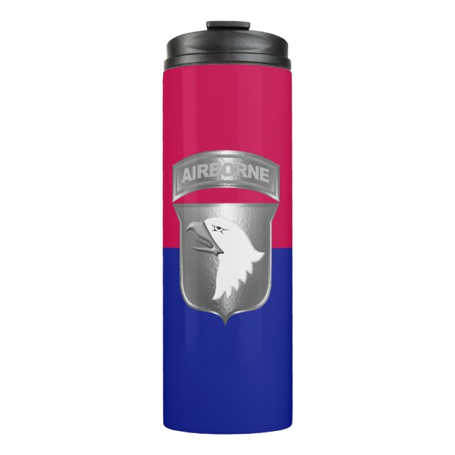 101st Airborne Division Light Silver Eagle Thermal Tumbler (Front)