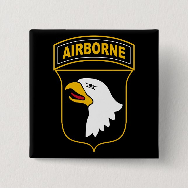 101st Airborne Division Military Veteran 15 Cm Square Badge (Front)