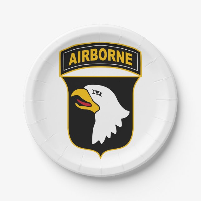101st Airborne Division Military Veteran Paper Plate (Front)