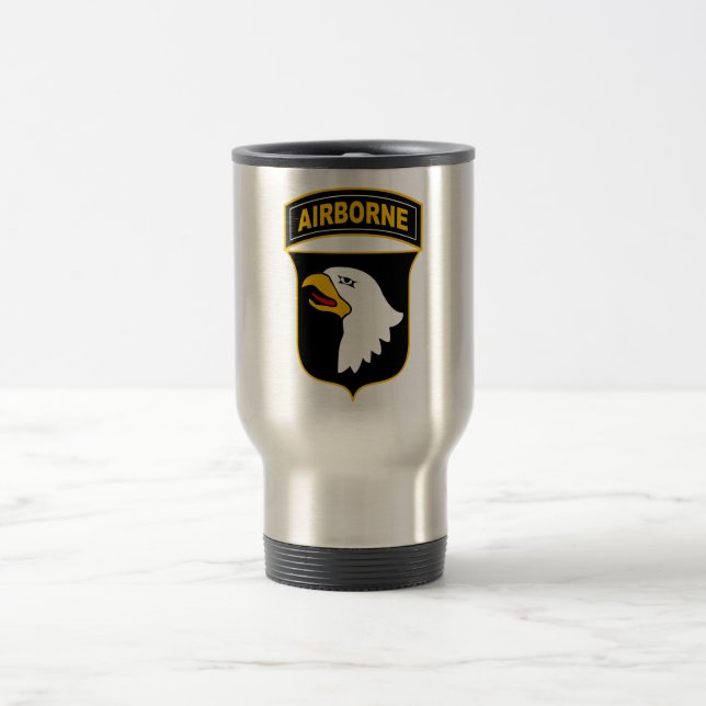 101st Airborne Division Military Veteran Travel Mug (Center)