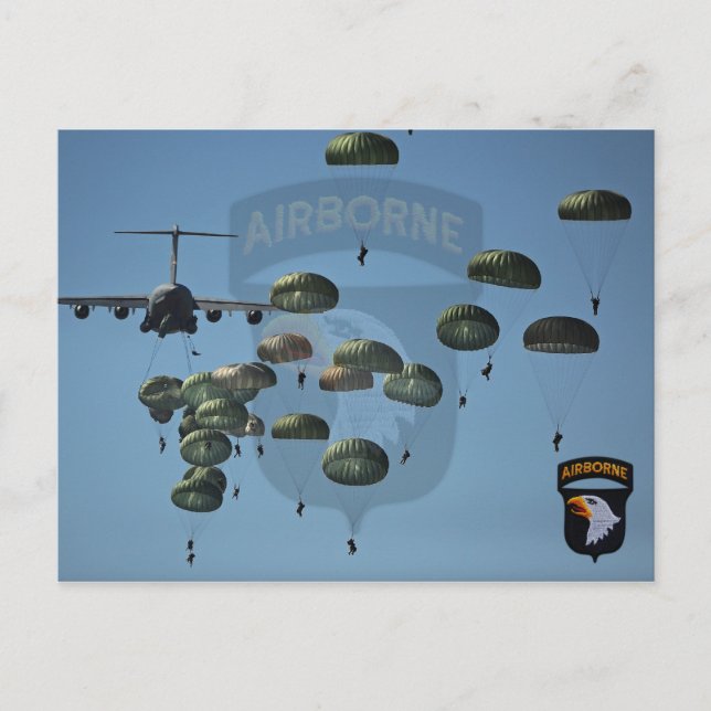 101st airborne division nam patch postcard (Front)