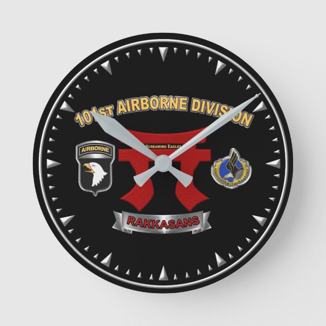 101st Airborne Division Rakkasans Round Clock (Front)