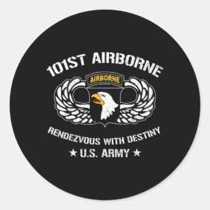 101st Airborne Division Rendezvous with Destiny Classic Round Sticker