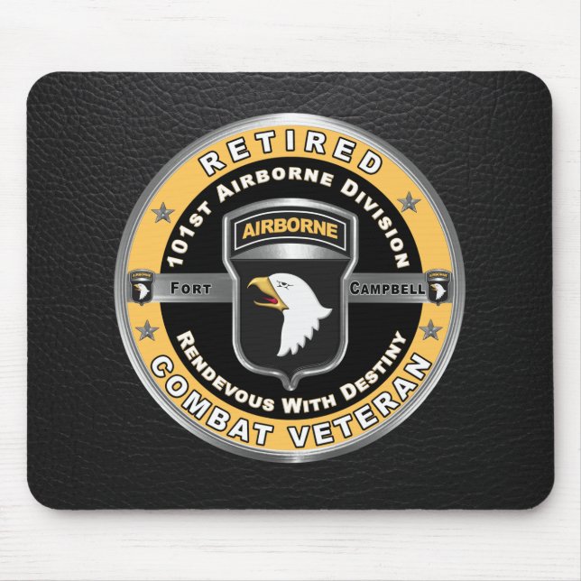 101st Airborne Division Retired Veteran Mouse Mat (Front)