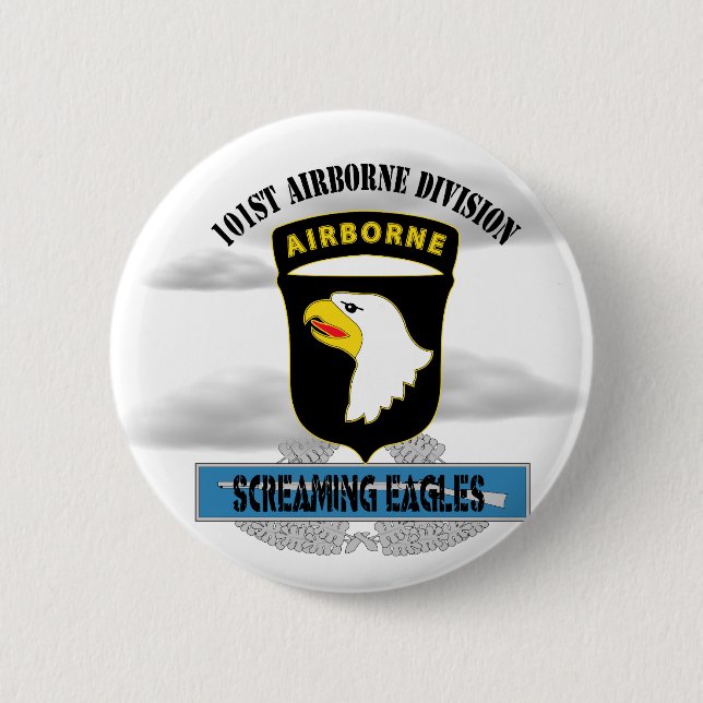 101st Airborne Division "Screaming Eagles" 6 Cm Round Badge (Front)
