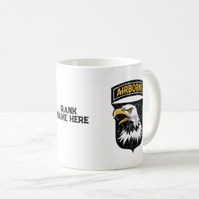 101st Airborne Division "Screaming Eagles" Grunge Coffee Mug (Front Right)