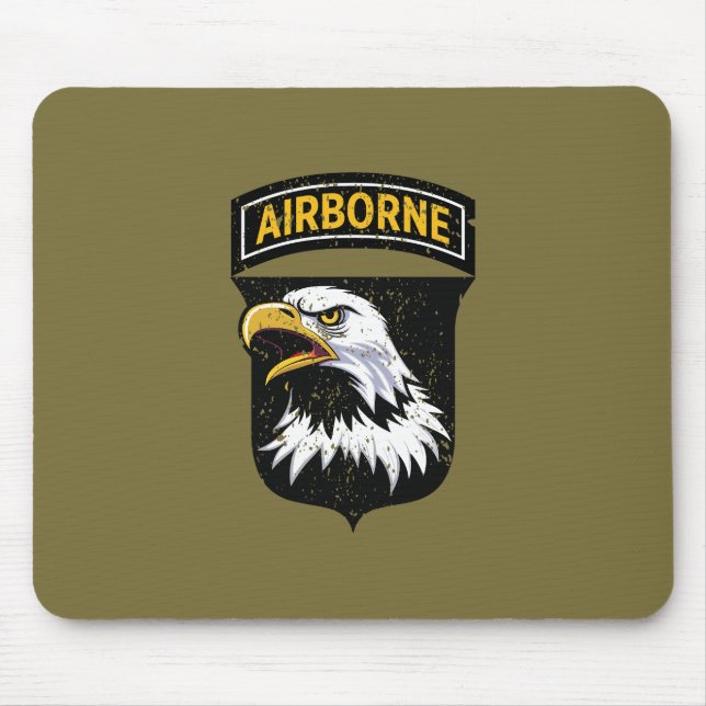 101st Airborne Division "Screaming Eagles" Grunge Mouse Mat (Front)