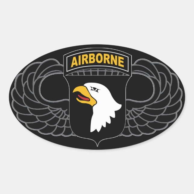 101st Airborne Division "Screaming Eagles" Oval Sticker (Front)