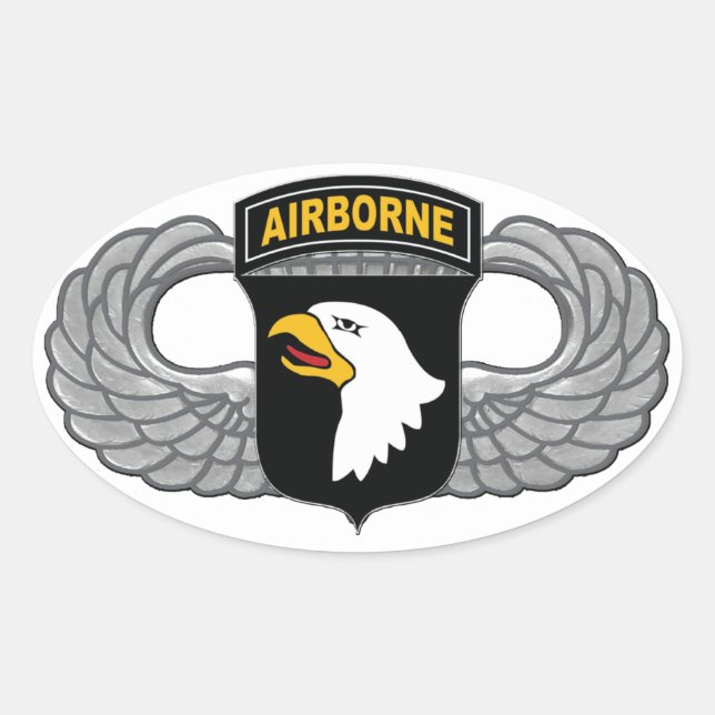 101st Airborne Division "Screaming Eagles" Oval Sticker (Front)