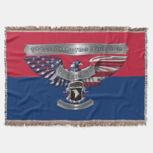 101st Airborne Division Screaming Eagles Veteran Throw Blanket