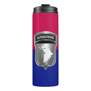 101st Airborne Division Silver Screaming Eagle Thermal Tumbler