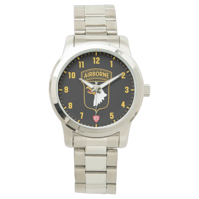 101st Airborne Division Silver Stainless Steel Watch (Front)