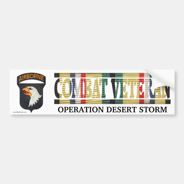 101st Airborne Division SWA Combat Veteran Sticker (Front)