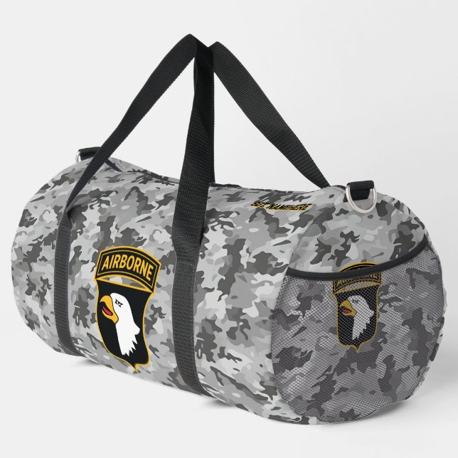 101st Airborne Division Urban Camo Personalizable Duffle Bag (Right Corner)