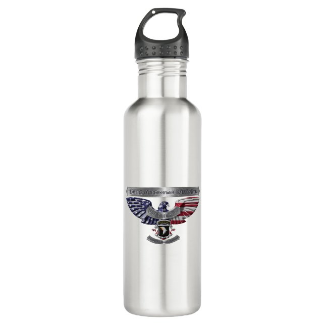 101st Airborne Division Veteran  710 Ml Water Bottle (Front)